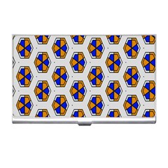 Orange Blue Honeycomb Pattern Business Card Holder