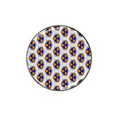 Orange Blue Honeycomb Pattern Hat Clip Ball Marker