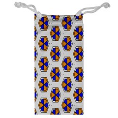 Orange Blue Honeycomb Pattern Jewelry Bag