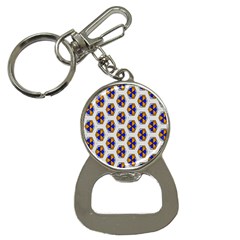 Orange Blue Honeycomb Pattern Bottle Opener Key Chain