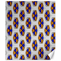 Orange Blue Honeycomb Pattern Canvas 8  X 10 