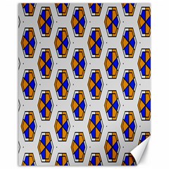 Orange Blue Honeycomb Pattern Canvas 11  X 14 