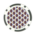 Orange blue honeycomb pattern Poker Chip Card Guard Front