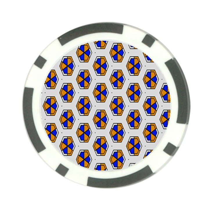 Orange blue honeycomb pattern Poker Chip Card Guard