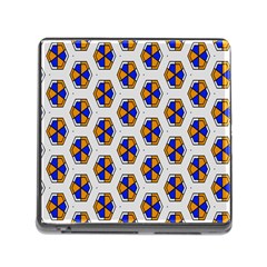 Orange Blue Honeycomb Pattern Memory Card Reader (square)