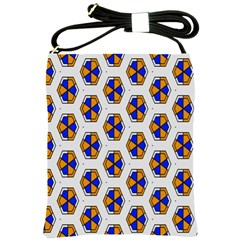 Orange Blue Honeycomb Pattern Shoulder Sling Bag