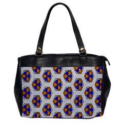 Orange Blue Honeycomb Pattern Oversize Office Handbag