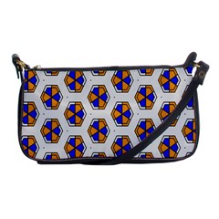 Orange Blue Honeycomb Pattern Shoulder Clutch Bag