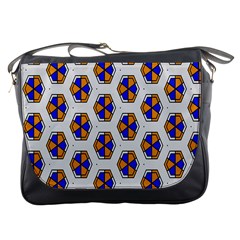 Orange Blue Honeycomb Pattern Messenger Bag