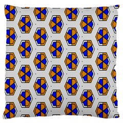 Orange Blue Honeycomb Pattern Large Cushion Case (two Sides)