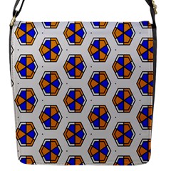 Orange Blue Honeycomb Pattern Flap Closure Messenger Bag (s)