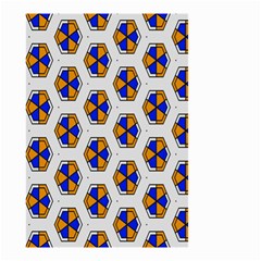 Orange Blue Honeycomb Pattern Small Garden Flag