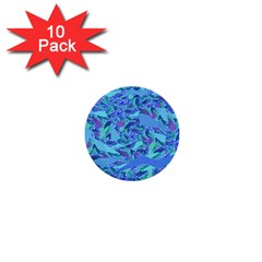 Blue Confetti Storm 1  Mini Button (10 Pack)