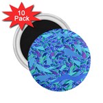 Blue Confetti Storm 2.25  Button Magnet (10 pack) Front