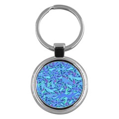 Blue Confetti Storm Key Chain (round)