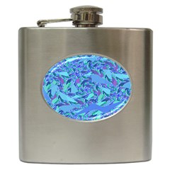 Blue Confetti Storm Hip Flask