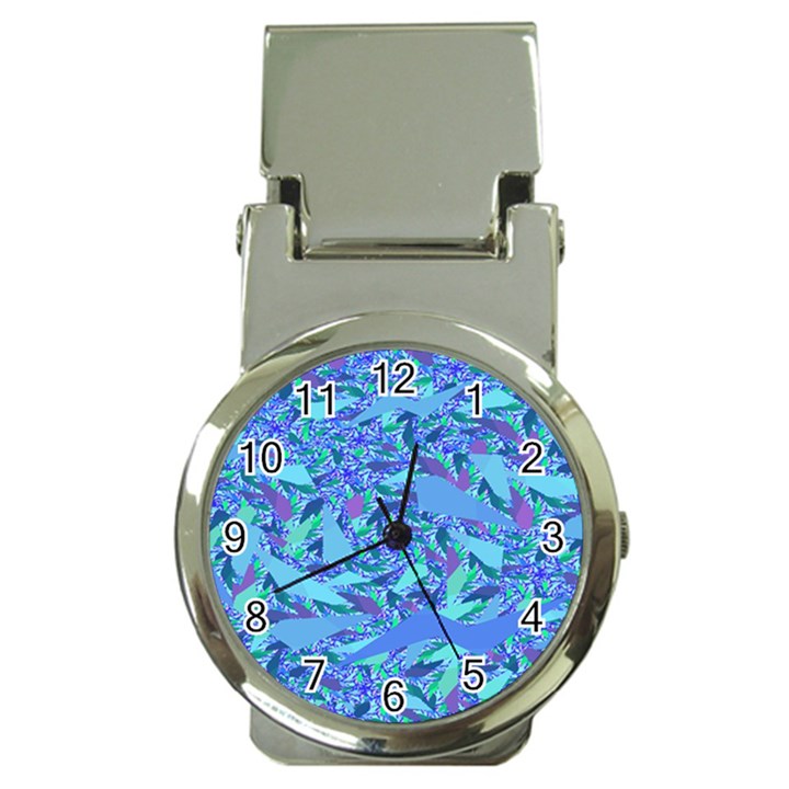 Blue Confetti Storm Money Clip with Watch