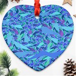 Blue Confetti Storm Heart Ornament (Two Sides) Back