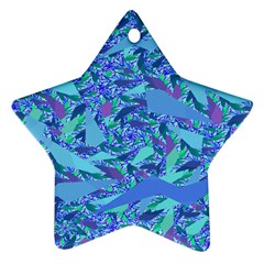 Blue Confetti Storm Star Ornament (two Sides)