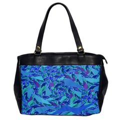 Blue Confetti Storm Oversize Office Handbag (one Side)