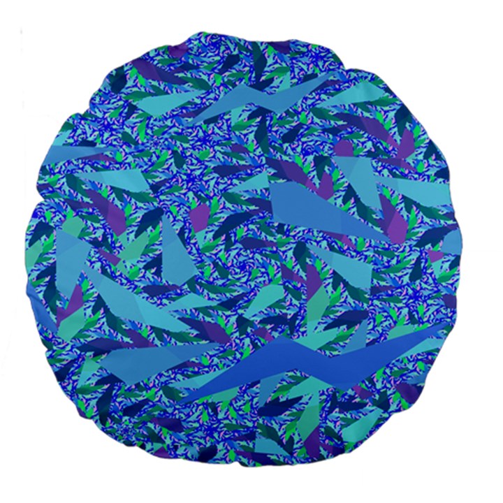 Blue Confetti Storm Large 18  Premium Round Cushion 