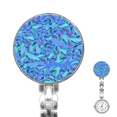 Blue Confetti Storm Stainless Steel Nurses Watch