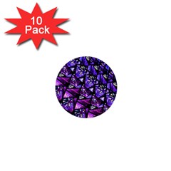  Blue Purple Glass 1  Mini Button (10 Pack)