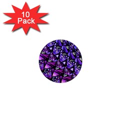  Blue Purple Glass 1  Mini Button Magnet (10 Pack)