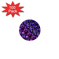  Blue Purple Glass 1  Mini Button (100 Pack)