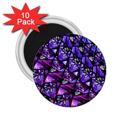  Blue Purple Glass 2 25  Button Magnet (10 Pack)