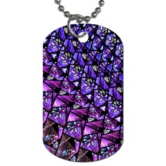  Blue Purple Glass Dog Tag (two-sided)  by KirstenStar