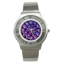  Blue Purple Glass Stainless Steel Watch (slim)