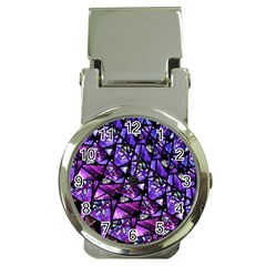  Blue Purple Glass Money Clip With Watch