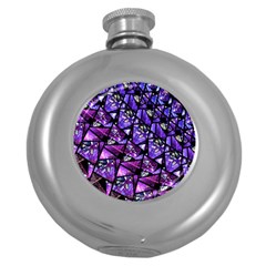  Blue Purple Glass Hip Flask (round)