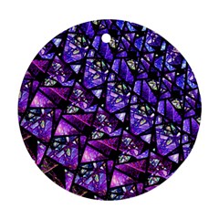  Blue Purple Glass Round Ornament (two Sides)