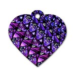  Blue purple Glass Dog Tag Heart (One Sided)  Front