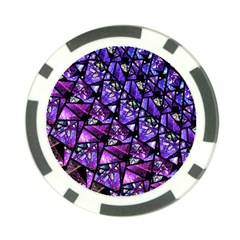  Blue Purple Glass Poker Chip