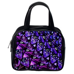  Blue Purple Glass Classic Handbag (one Side)