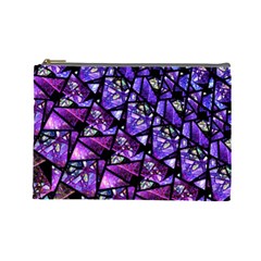  Blue Purple Glass Cosmetic Bag (large)