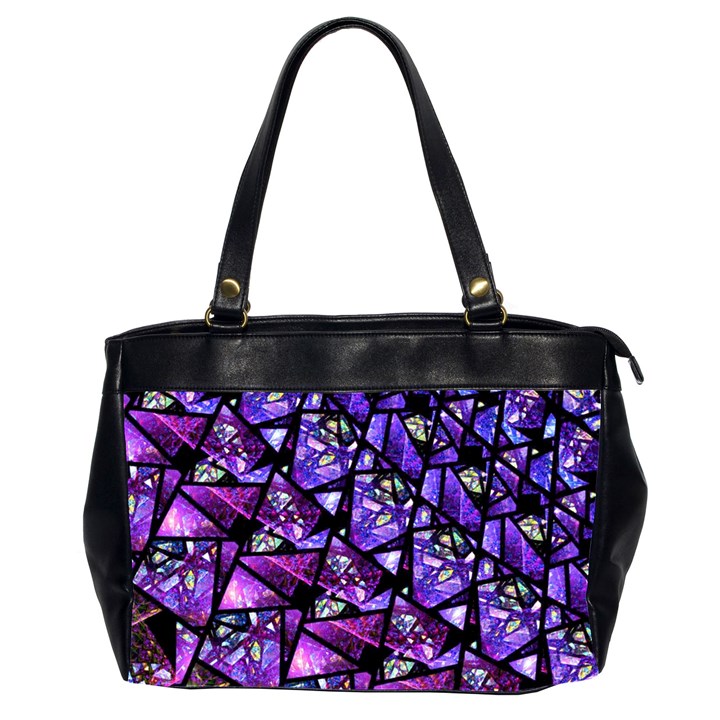  Blue purple Glass Oversize Office Handbag (Two Sides)