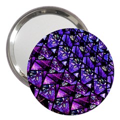  Blue Purple Glass 3  Handbag Mirror