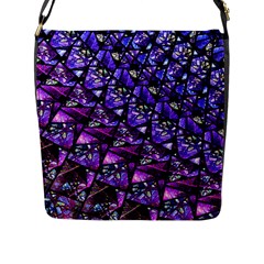  Blue Purple Glass Flap Closure Messenger Bag (l) by KirstenStar