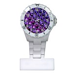  Blue purple Glass Nurses Watch Front