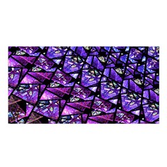  Blue Purple Glass Satin Shawl