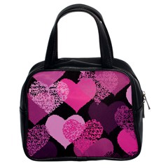 Pink Hearts Classic Handbag (two Sides)