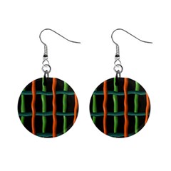 Orange Green Wires 1  Button Earrings