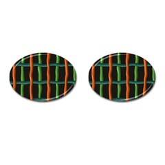 Orange Green Wires Cufflinks (oval)