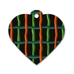 Orange Green Wires Dog Tag Heart (two Sides) by LalyLauraFLM