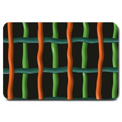 Orange Green Wires Large Doormat