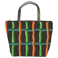 Orange Green Wires Bucket Bag